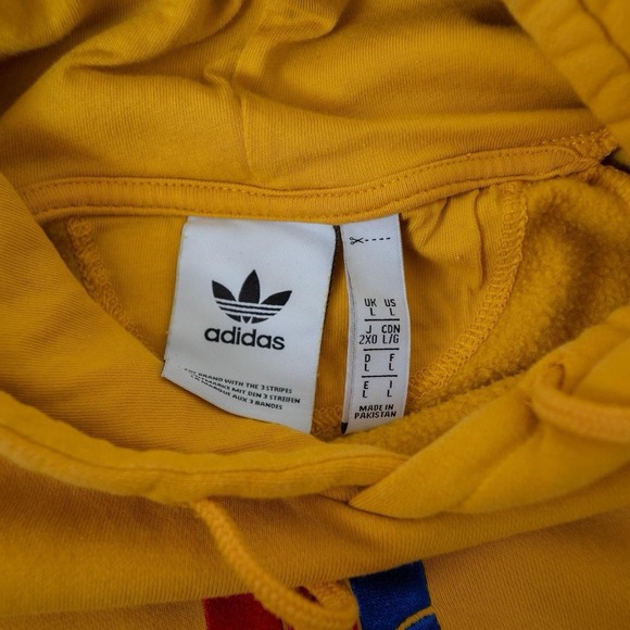 Adidas Original Yellow Trefoil Logo Hoodie - Picture 6 of 6